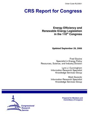 Primary view of object titled 'Energy Efficiency and Renewable Energy Legislation in the 110th Congress'.