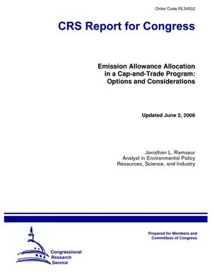 Emission Allowance Allocation in a Cap-and-Trade Program: Options and Considerations