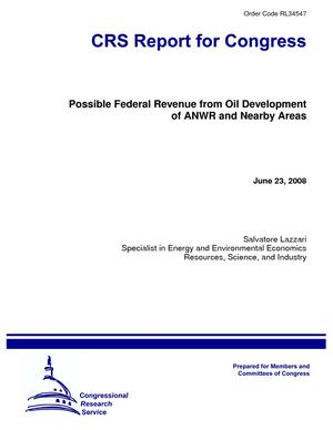Possible Federal Revenue from Oil Development of ANWR and Nearby Areas
