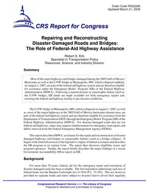 Repairing and Reconstructing Disaster-Damaged Roads and Bridges: The Role of Federal-Aid Highway Assistance