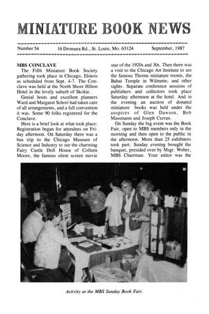 Miniature Book News, Number 54, September 1987