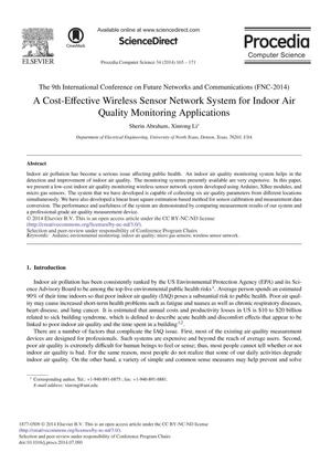 A Cost-Effective Wireless Sensor Network System for Indoor Air Quality Monitoring Applications