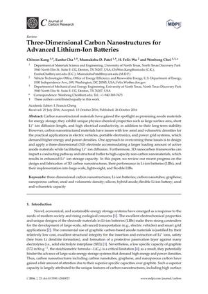 Three-Dimensional Carbon Nanostructures for Advanced Lithium-Ion Batteries