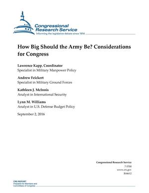 How Big Should the Army Be? Considerations for Congress