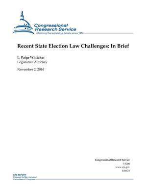 Recent State Election Law Challenges: In Brief