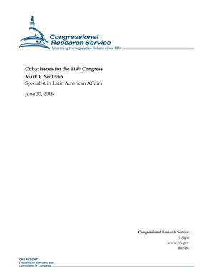 Cuba: Issues for the 114th Congress