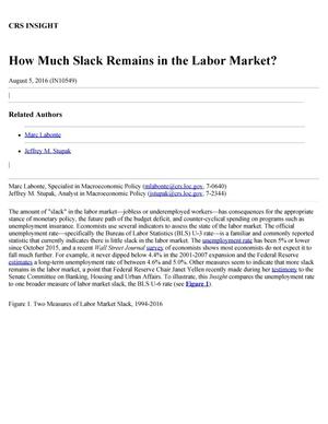 How Much Slack Remains in the Labor Market?