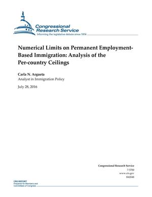 Primary view of object titled 'Numerical Limits on Permanent Employment-Based Immigration: Analysis of the Per-country Ceilings'.