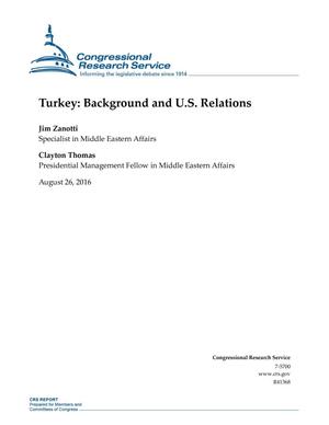 Primary view of object titled 'Turkey: Background and U.S. Relations'.