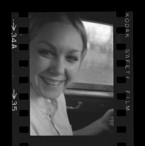 Primary view of object titled '[Potrait of Dana in a car]'.