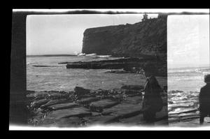 [A Williams boy stands in front of Point Fermin]