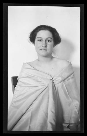 [Portrait of Irene Biffle Williams, wearing a sheet]