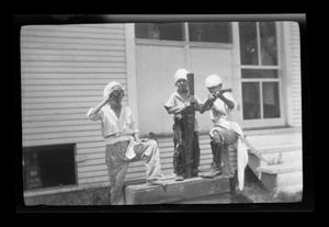 [John, Charles, and Byrd Williams, III playing pirates]