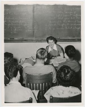 [Dorothy Babb teaching her English class]