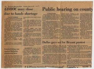 [Dallas Morning News clipping: Dallas gays set for Bryant protest]