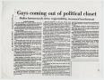 Primary view of [Copy of Dallas Morning News clipping: Gays coming out of political closet]