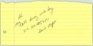 [Handwritten note from David Moffit to Al Daniels]