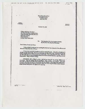 [Photocopy of letter from Jerry Buchmeyer to State Bar of Texas regarding gay rights]