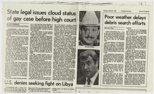 Primary view of object titled '[Houston Chronicle: State legal issues cloud status of gay case before high court]'.