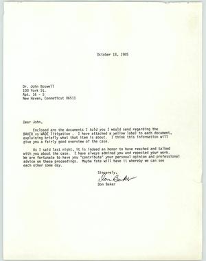 [Letter from Don Baker to John Boswell]