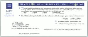[Human Rights Campaign membership ballot]