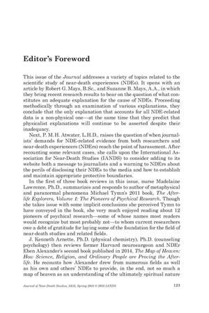 Primary view of object titled 'Editor's Foreword [Spring 2015]'.