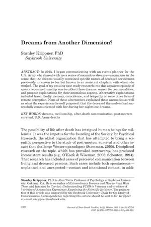 Dreams from Another Dimension?
