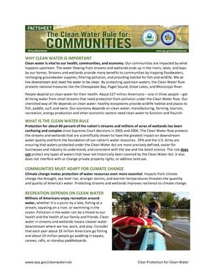 The Clean Water Rule for: Communities