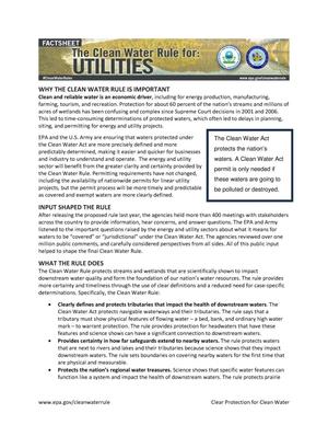 The Clean Water Rule for: Utilities