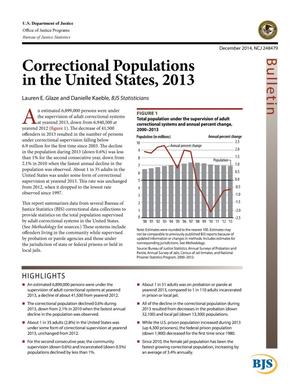 Correctional Populations in the United States, 2013