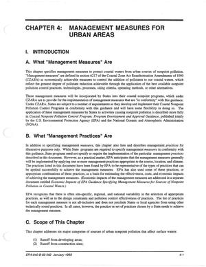 Chapter 4: Management Measures for Urban Areas