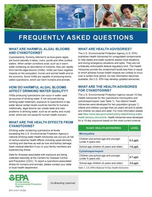 [Frequently Asked Questions Harmful Algal Blooms and Cyanotoxins in Drinking Water]