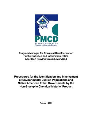 Procedures for the Identification and Involvement of Environmental Justice Populations and Native American Tribal Governments by the Non-Stockpile Chemical Materiel Product