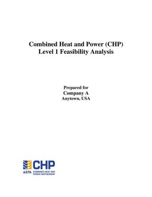 Combined Heat and Power (CHP) Level 1 Feasibility Analysis