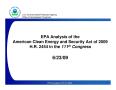 Report: EPA Analysis of the American Clean Energy and Security Act of 2009 H.…