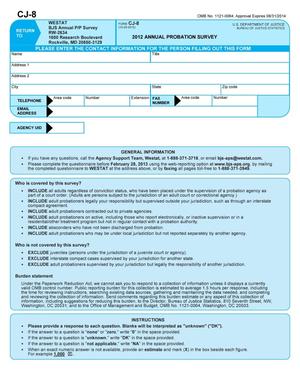 Form CJ-8, Annual Probation Survey: 2012