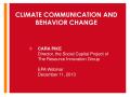 Presentation: Climate Communication and Behavior Change