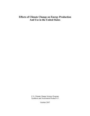Effects of Climate Change on Energy Production and Use in the United States