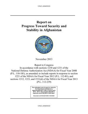 Primary view of object titled 'Report on Progress Toward Security and Stability in Afghanistan'.