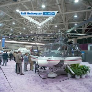 [The Bell 412SP on display at a trade show]