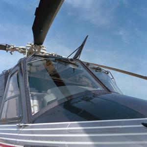[Nose, cockpit, and blade of the Bell 412SP]