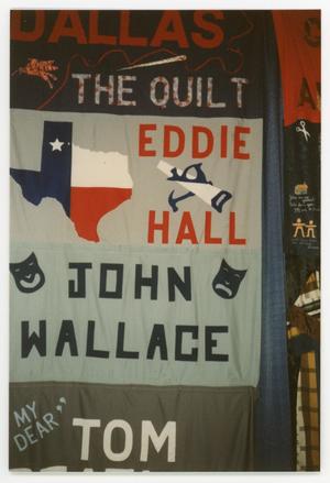 [Quilt Section with Dedications to Eddie Hall and John Wallace]