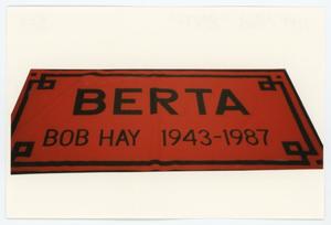 [AIDS Memorial Quilt Panel for Bob "Berta" Hay]