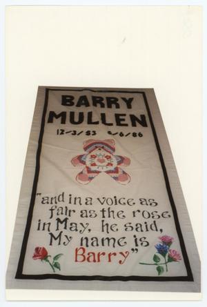 [AIDS Memorial Quilt Panel for Barry Mullen]