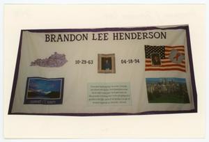 [AIDS Memorial Quilt Panel for Brandon Lee Henderson]