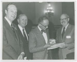 [Photograph of Daniel Boorstin and Charles T. Morrissey with Recorder and Transcript]