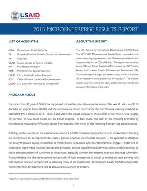 Primary view of object titled '2015 Microenterprise Results Report'.