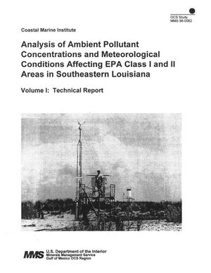 Analysis of Ambient Pollutant Concentrations and Meteorological Conditions Affecting EPA Class I and II Areas in Southeastern Louisiana