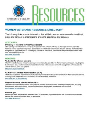 Resources: Women Veterans Resource Directory
