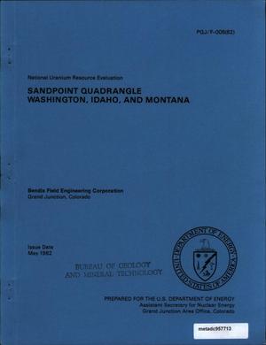 National Uranium Resource Evaluation: Sandpoint Quadrangle, Washington, Idaho, and Montana